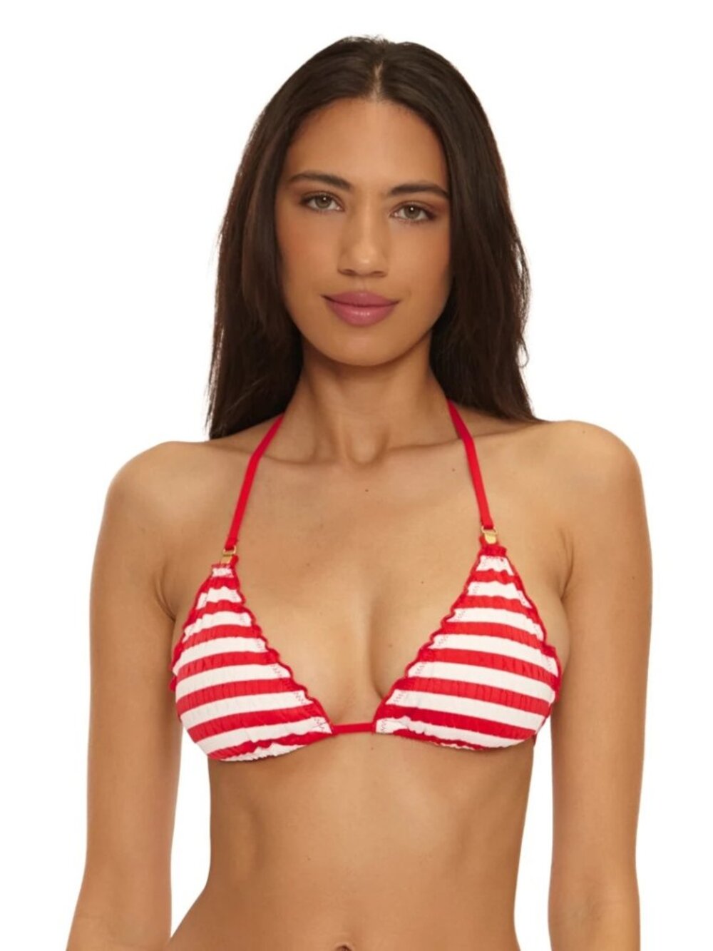 BECCA SAIL AWAY STRIPE TRIANGLE TOP IN SIZE MEDIUM